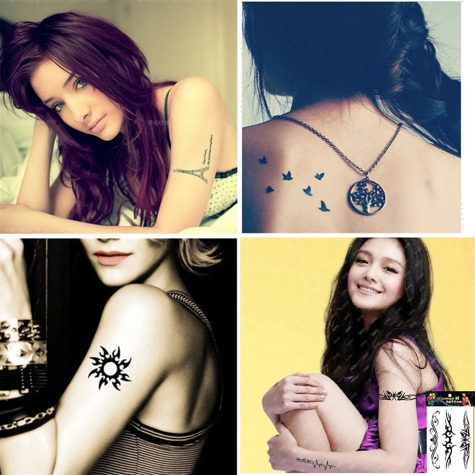 4 шт. оригинальная птица голубь мира подсолнух цветок поддельная Татуировка