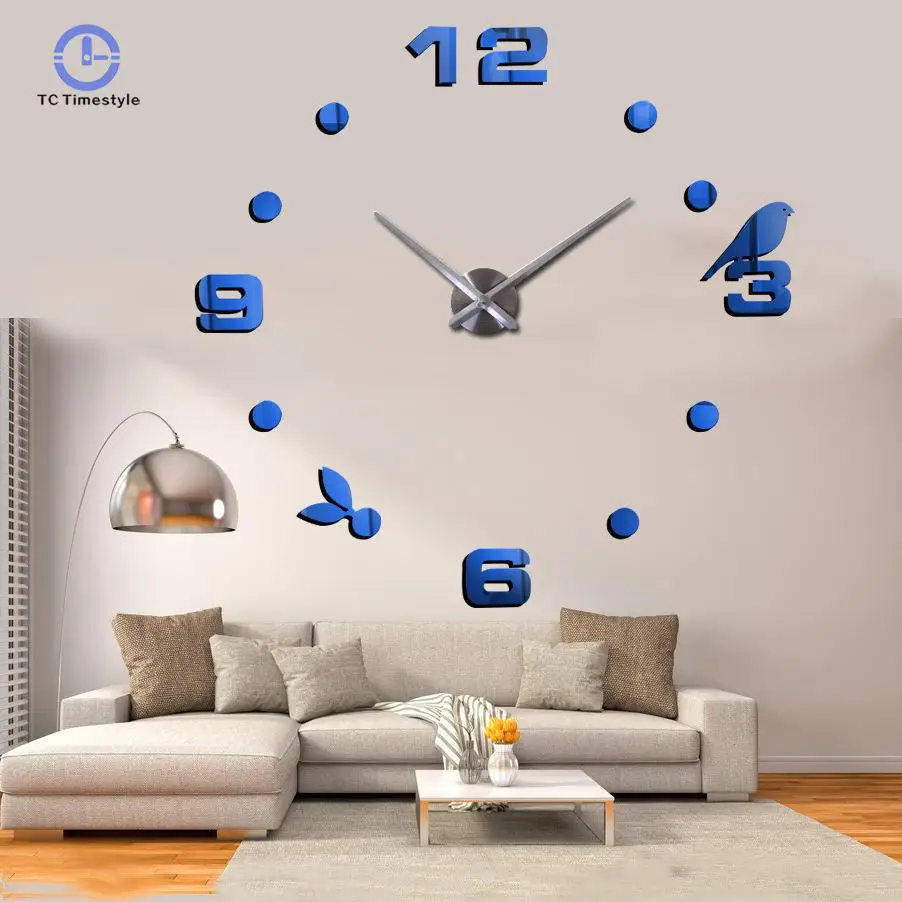 Стильные минималистичные настенные часы для гостиной DIY зеркальные креативные