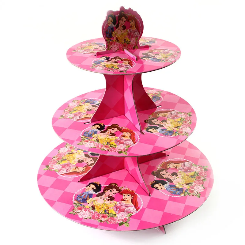 cake stand 1pcs Princess Kids birthday party decorations girls Princess cartoon kids Party Supplies tableware Decoration Supplies baby shower - Цвет: cake stand 1pcs