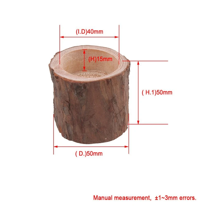 Подсвечник из натуральной сосны Деревянный Мини цветочный горшок для бара сада