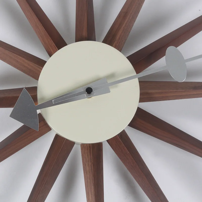 Настенные часы Sunburst с атомайскими деревянными часами средней века из орехового