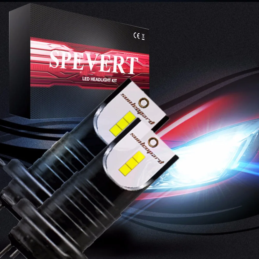 SPEVERT 30000lm Автомобильные светодиодные фары H7 Светодиодная лампа 100w 6000K холодный