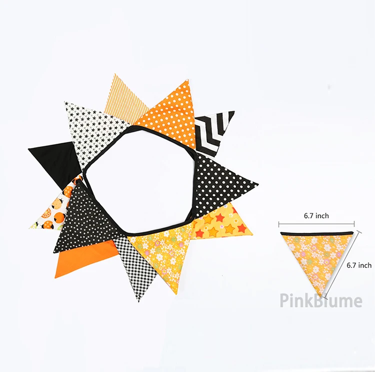

2sets 3.2M Cotton Halloween Party DIY Supplies Banners Bunting Halloween Flag Decorations For Home Garland Tent Decoration