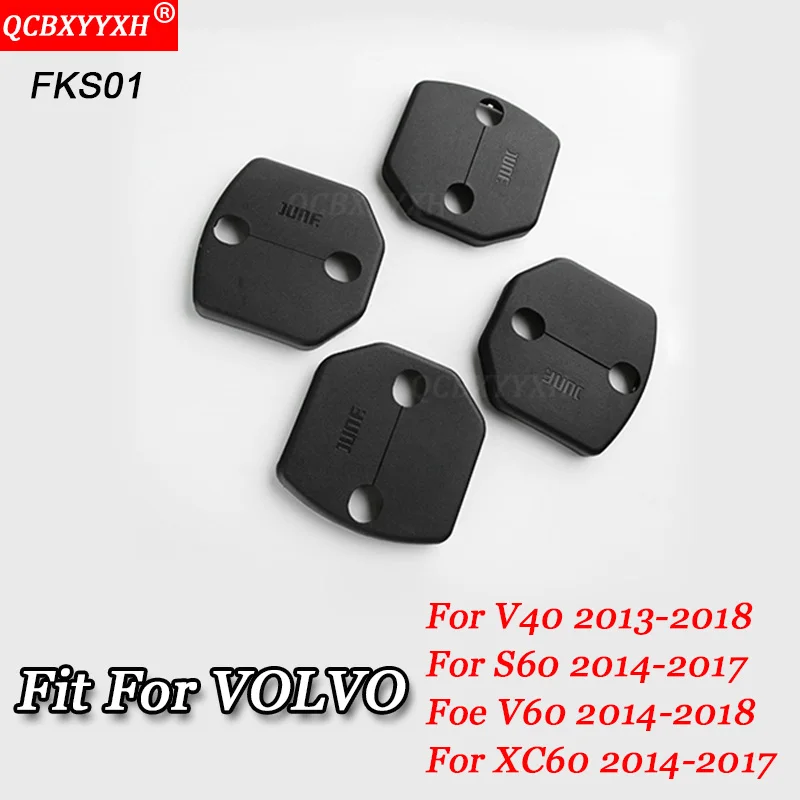 FKS01 QCBXYYXH авто-Стайлинг 4 шт./компл. для VOLVO C30 X60 X90 S40 S60 S80 S90 V40 V60 XC60 2006- автомобилей Дверные замки Защитная крышка Запчасти - Цвет: FKS01
