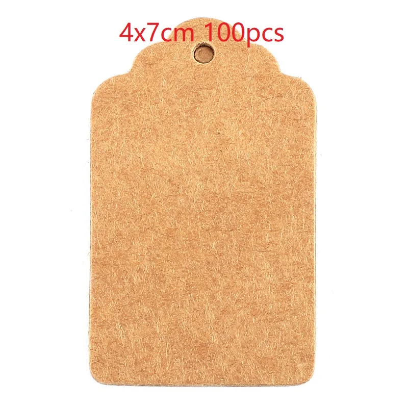 4x7cm 100pcs 100 шт. крафт-бумага прекрасные Подарочные Метки DIY ручной работы ценники Сумки для выпечки упаковочные этикетки для цветочной косметики ювелирные изделия бутылки напиток - Цвет: 4x7cm 100pcs