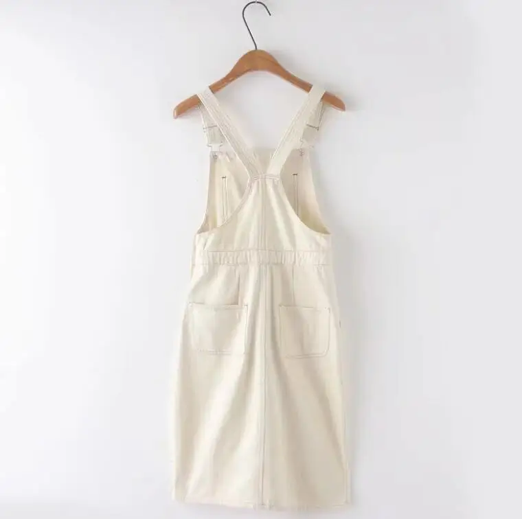 Повседневная белая джинсовая прямая юбка на подтяжках повседневный комбинезон с