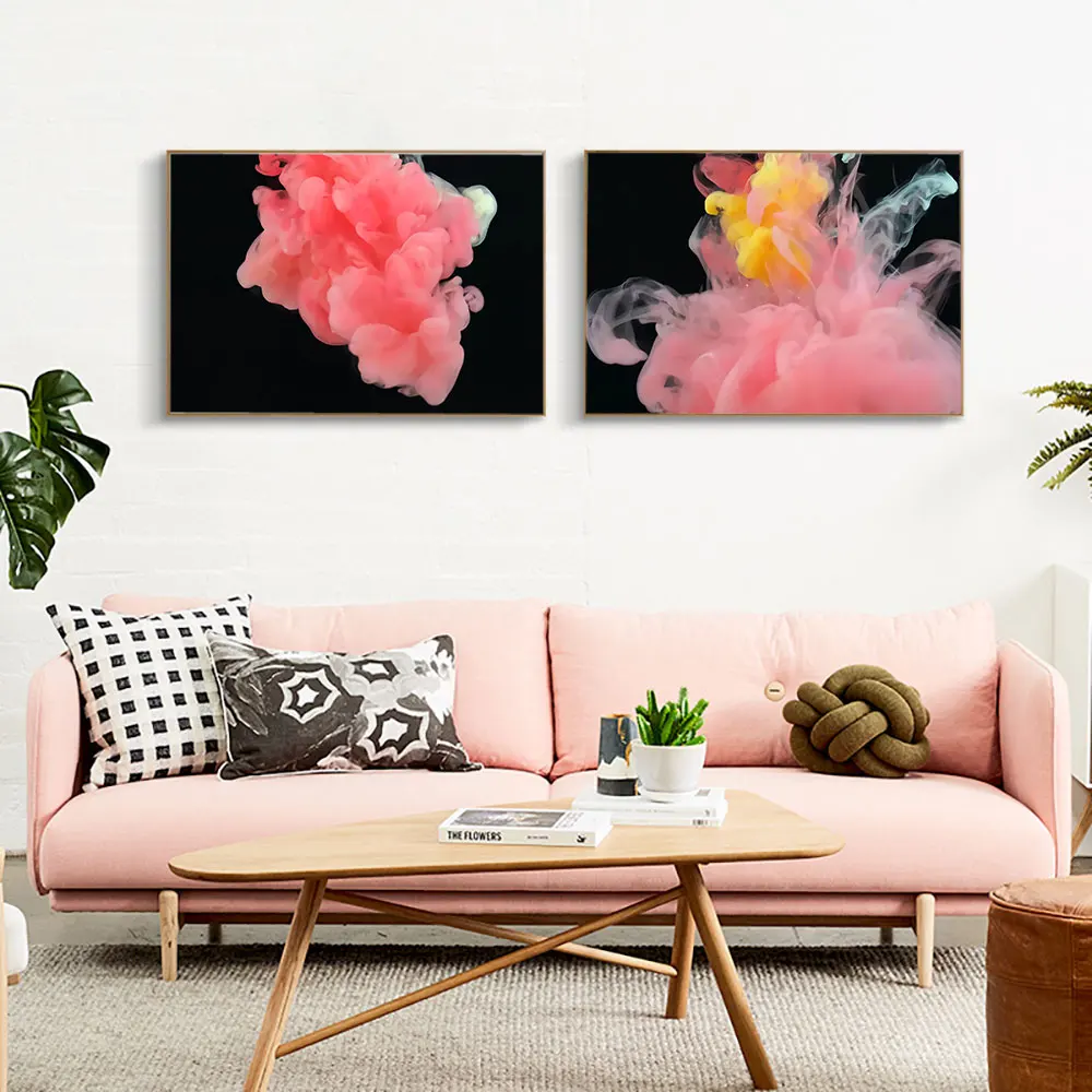 Красочные Чернила стены искусства динамический холст плакат печать