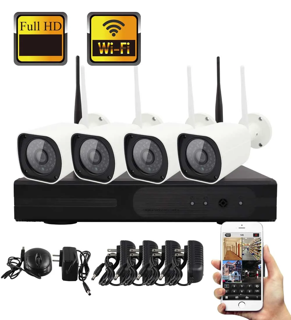 Yobang безопасности wifi 4CH NVR комплект беспроводной CCTV камеры системы 1.3MP 960P наружная Водонепроницаемая ip-камера системы видеонаблюдения - Цвет: NVR4007