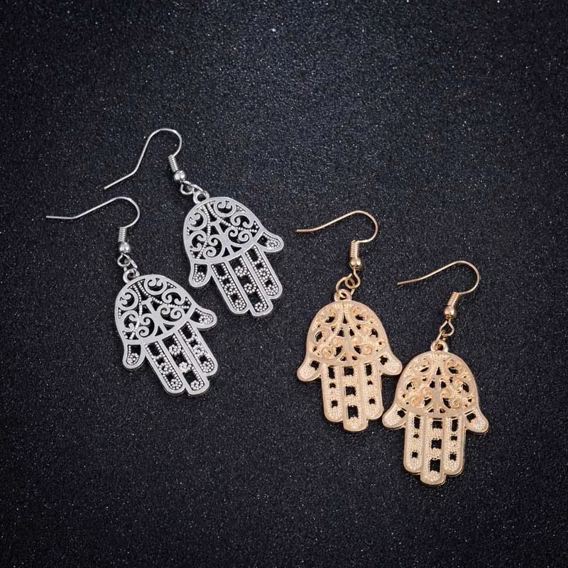 Женские серьги подвески в виде ладони 2 цвета|hamsa hand earrings|hand earringsdrop earrings |