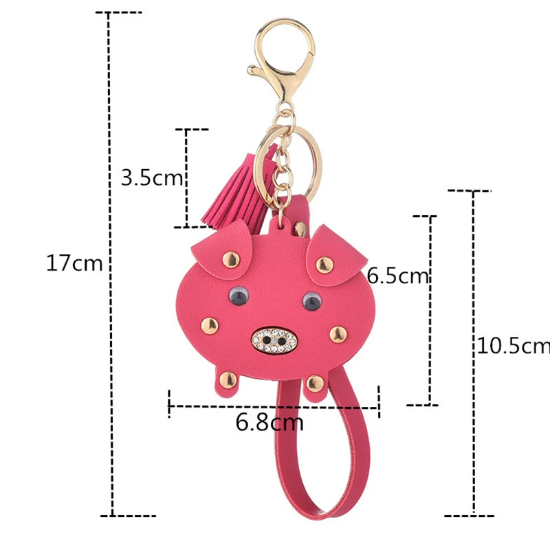 Женский кожаный брелок с заклепками милый в Корейском стиле подвеской кисточкой