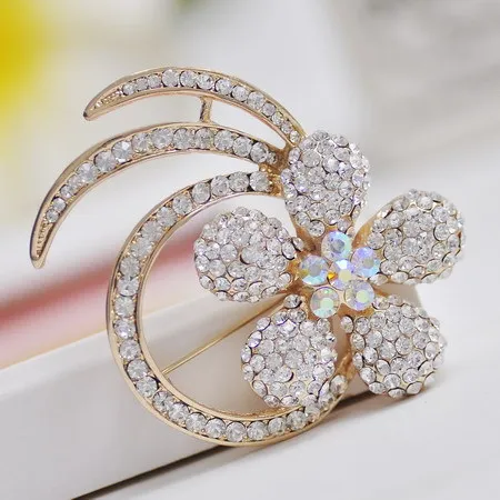 Роскошные ювелирные изделия большие красочные броши с цветами из кристаллов
