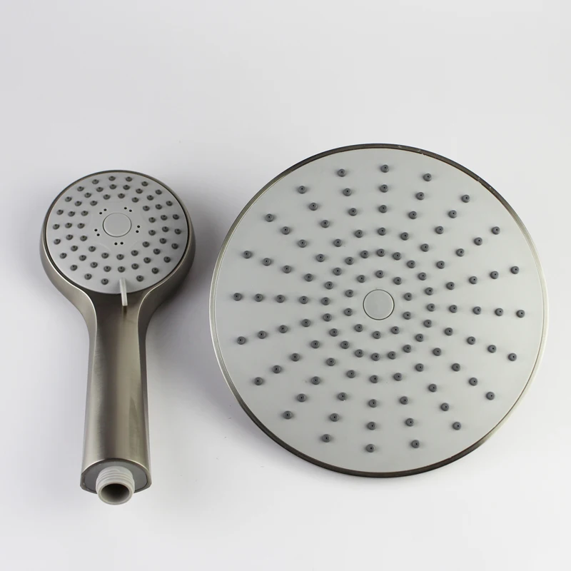 ABS material Brush Nickle shower head set 22511 handheld Shower Head and hand 12331heads | Обустройство дома