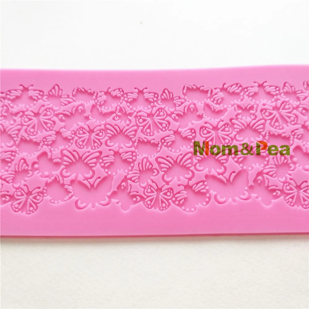 Mom& Pea GX258 бабочка кружева коврик Плесень торт украшение помадка торт 3D плесень пищевого класса силиконовые формы