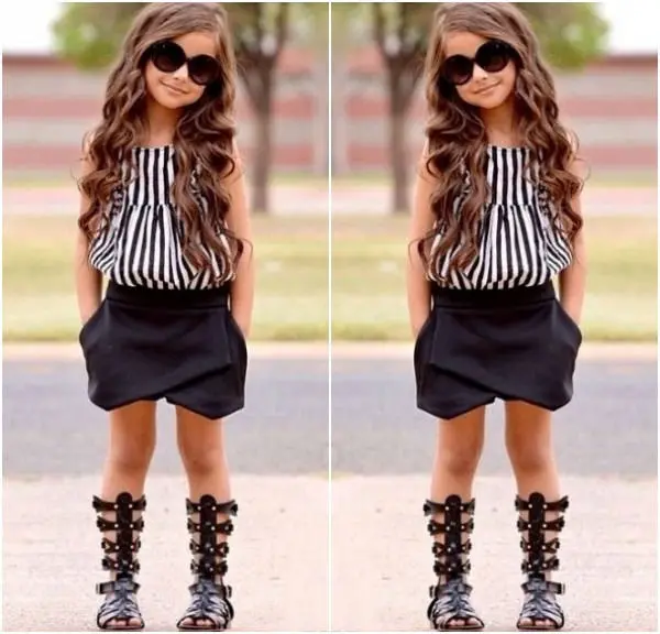 2017 Новый Лидер продаж 2 шт. Детские Летняя Одежда для девочек без рукавов в