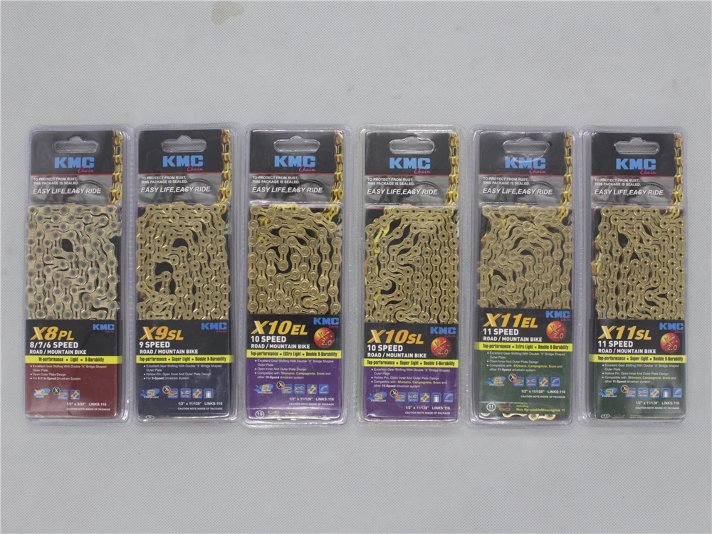 Велосипедная цепь KMC X8 X9 X10 X10SL X11 X11SL X12 7S 8S 9S 10S 11 S 12S для MTB/дорожного велосипеда fo
