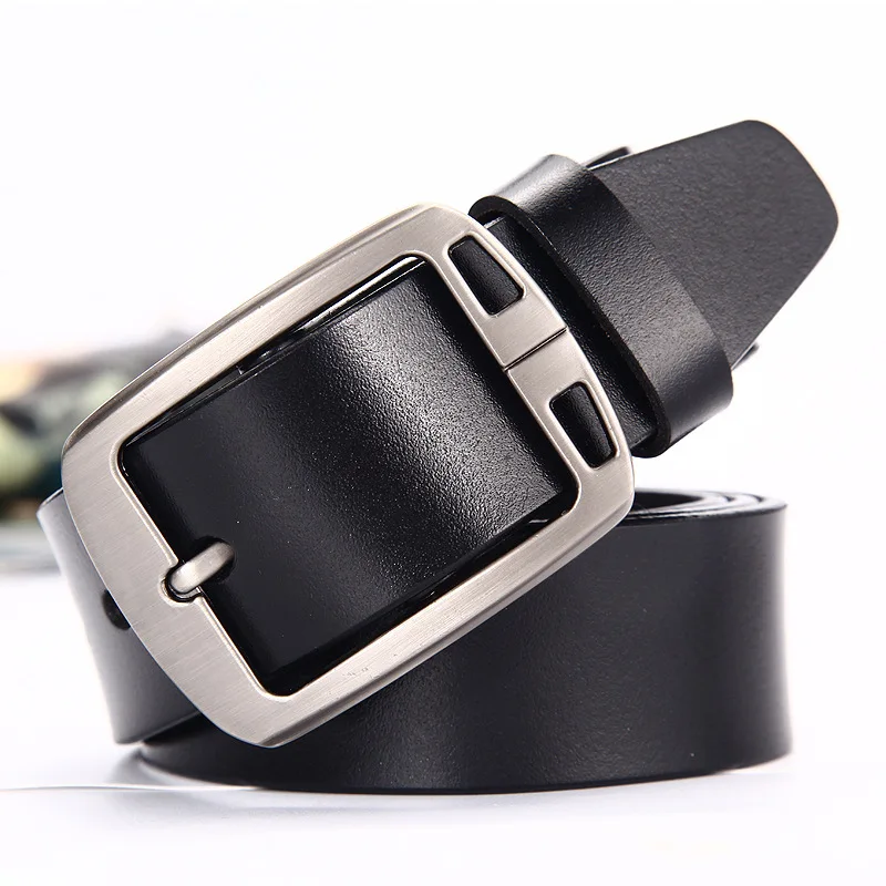 New Genuine Leather Belt High Quality Men Luxury Strap Male Waist Belts for Men Buckle Fancy Vintage Jeans Cintos Ceinture Homme