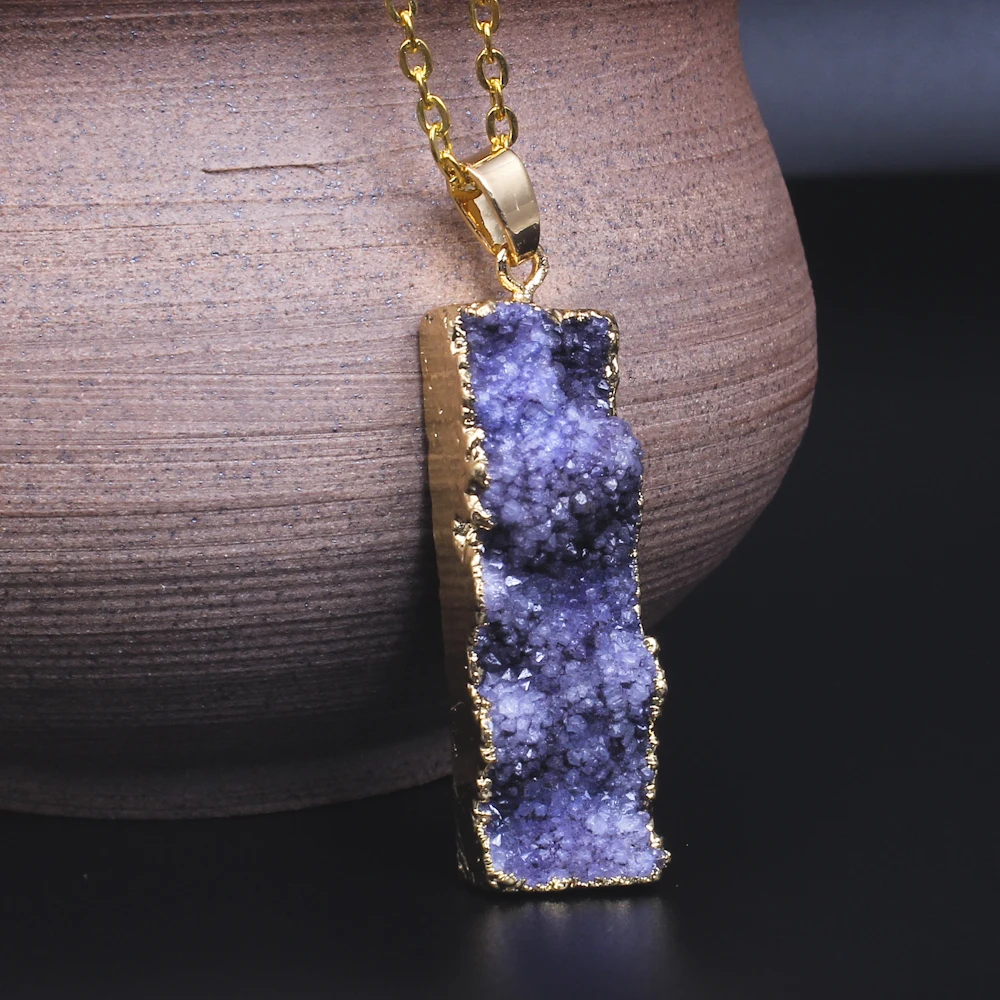 Женское Ожерелье из натурального камня|quartz crystals|pink quartzquartz crystal pendant |