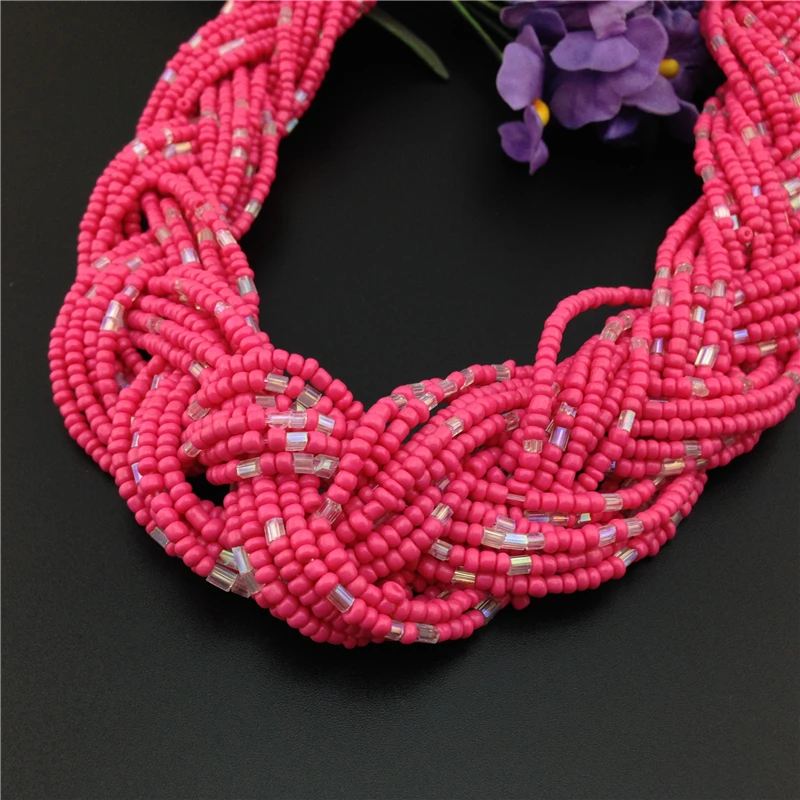 Классические нигерийские Свадебные красные высококачественные бусины плетеные