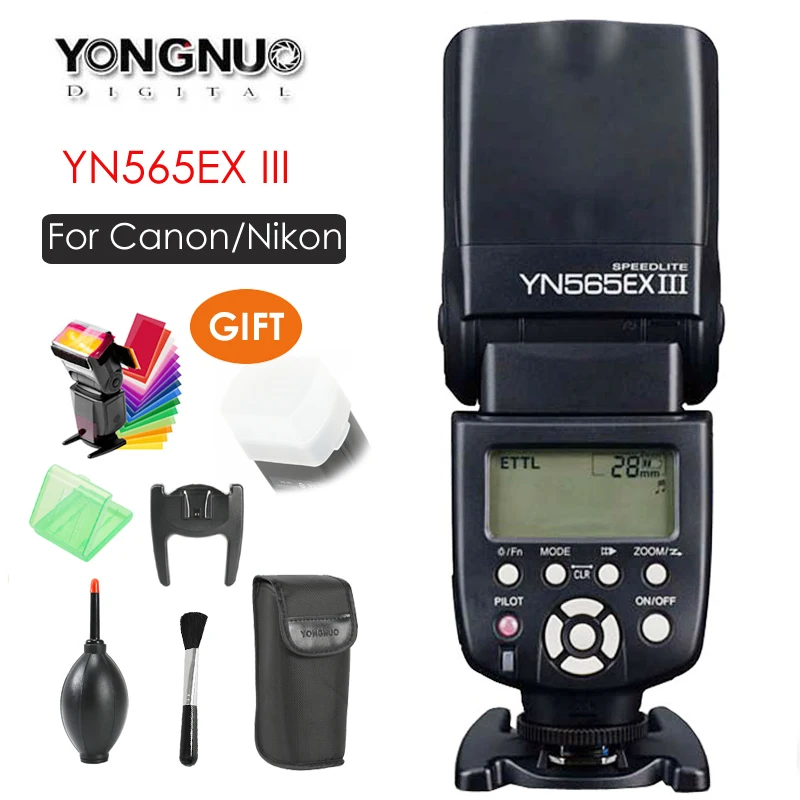 Вспышка YONGNUO YN-565EX YN565EX III TTL для Nikon D7500 D7200 D7100 D5600 Canon 500D 550D 600D DSLR камеры | Электроника