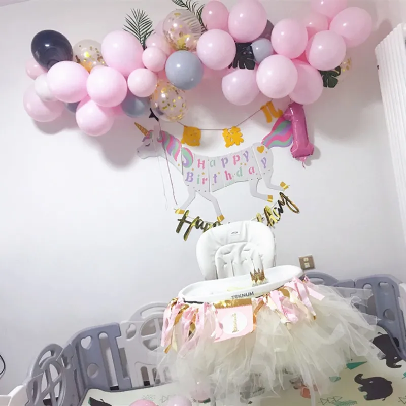 Единорог вечерние украшения счастливый флаг на день рождения баннер для