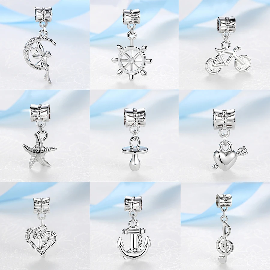 Новые Подвески в виде сердца из сплава с бусинами и животными подходят для