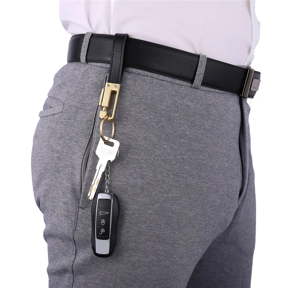 Мужские брелоки из натуральной кожи с многослойными кольцами для автомобильных