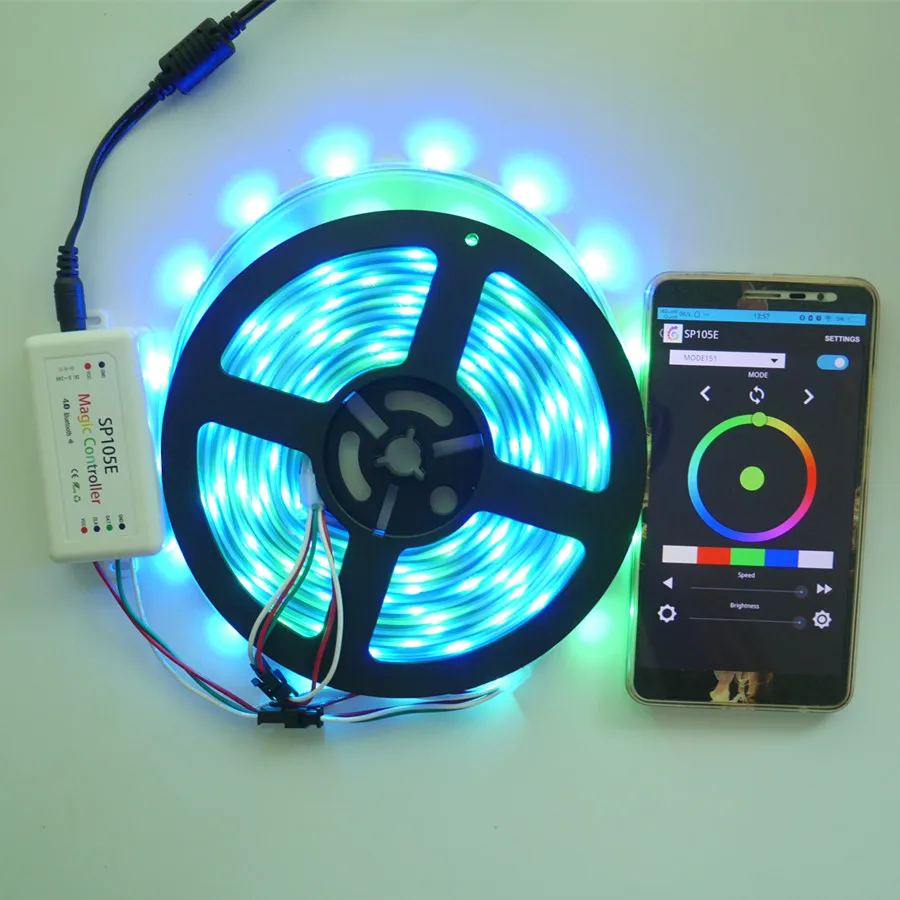 SP105E волшебный контроллер Bluetooth 4,0 DC5-24V 2048 пикселей для WS2811 2812 2801 6803 IC Светодиодная лента Поддержка IOS/Android APP