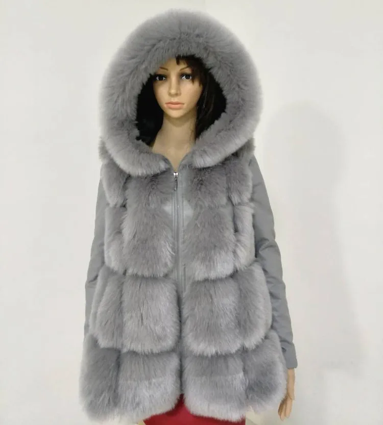 BINYUXD Новинка 2019 зимняя модная Женская Роскошная Шуба из искусственного меха