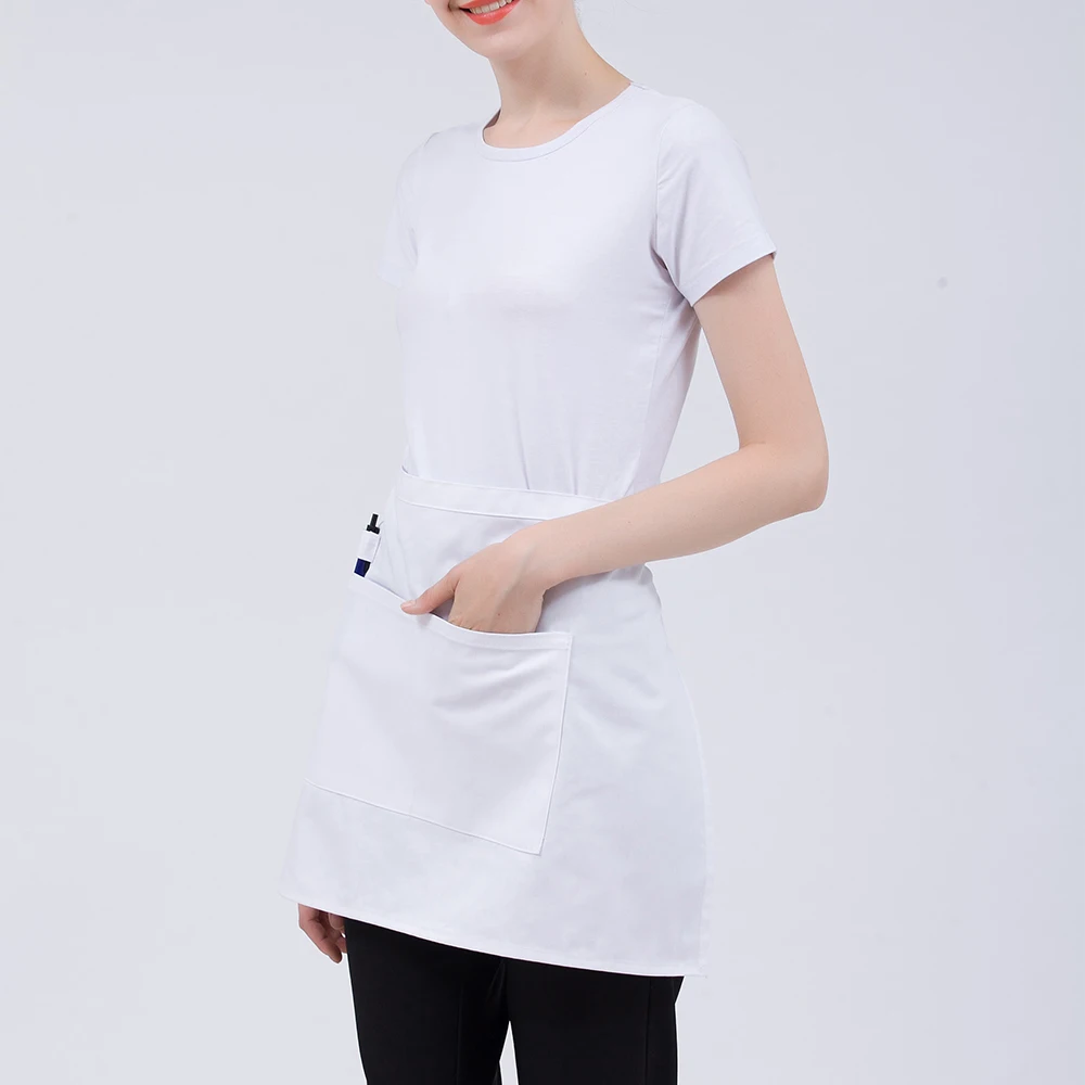 unisex Твердые цветные фартуки для Для женщин Для мужчин оптом Кухня отель Кофе магазин хлебобулочные шеф-повар, официант очистки повара рабочая одежда фартук с карманом - Цвет: unisex