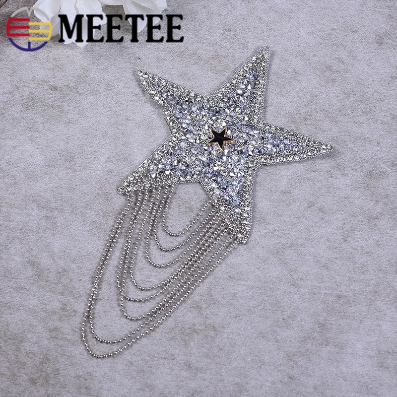 Meetee/4 шт. Стразы с пятиконечной звездой и кисточками Лидер продаж расшитые