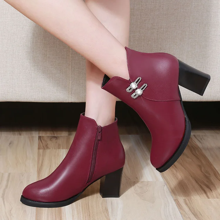 Women boots high heels Crystal ankle fashion 2018 Heel Ladies short Female Shoes Woman | Обувь