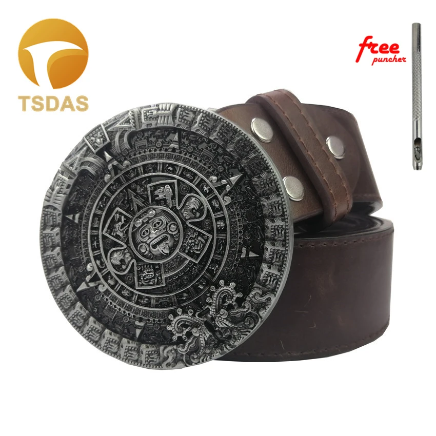 Ацтекский календарь круглый западный Мужской ковбойский ремень пряжка с