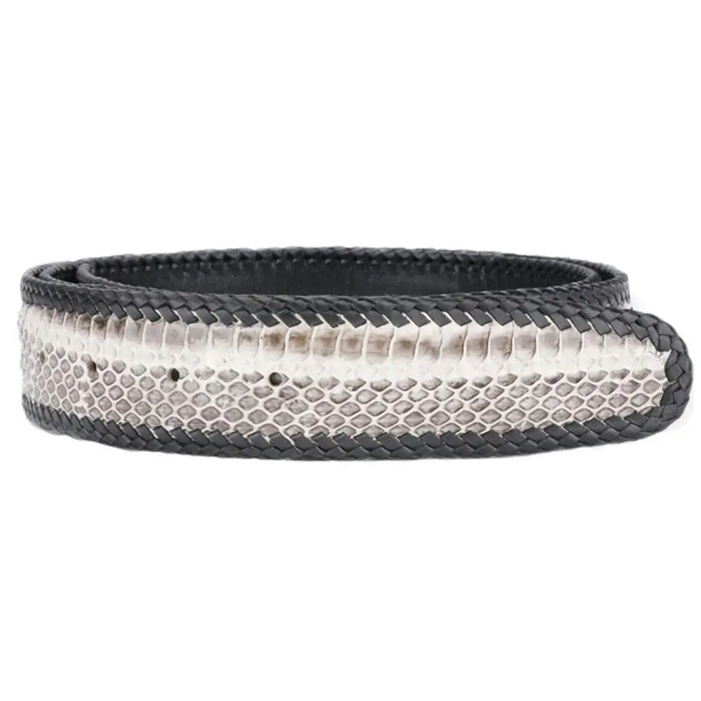 Мужской кожаный плетеный ремень FAJARINA из натуральной змеиной кожи 3 цвета на выбор