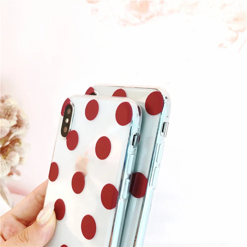 Boucho Прозрачная крышка для iphone 6 6s 7 8 Plus телефон чехлы X милые волновой точки Pattern