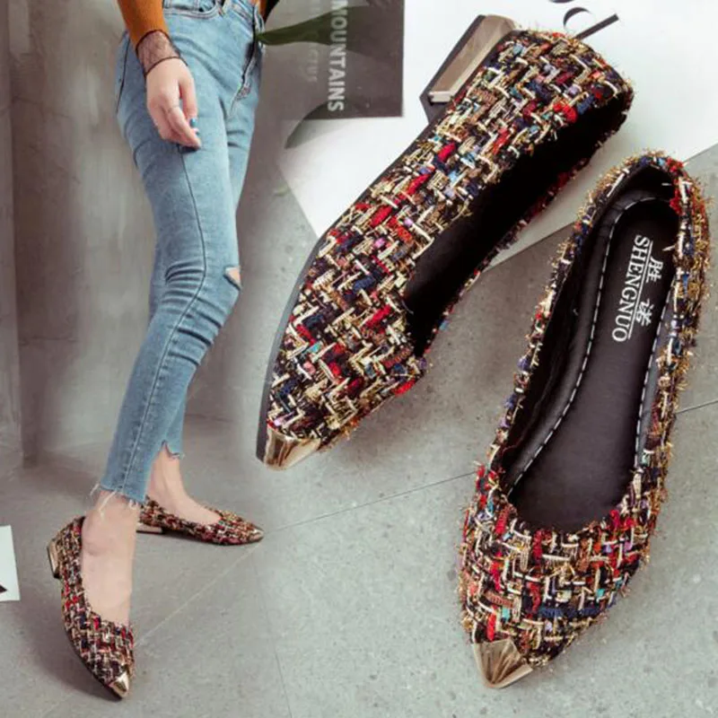 Европейские женские модные повседневные туфли-лодочки из эластичной ткани с