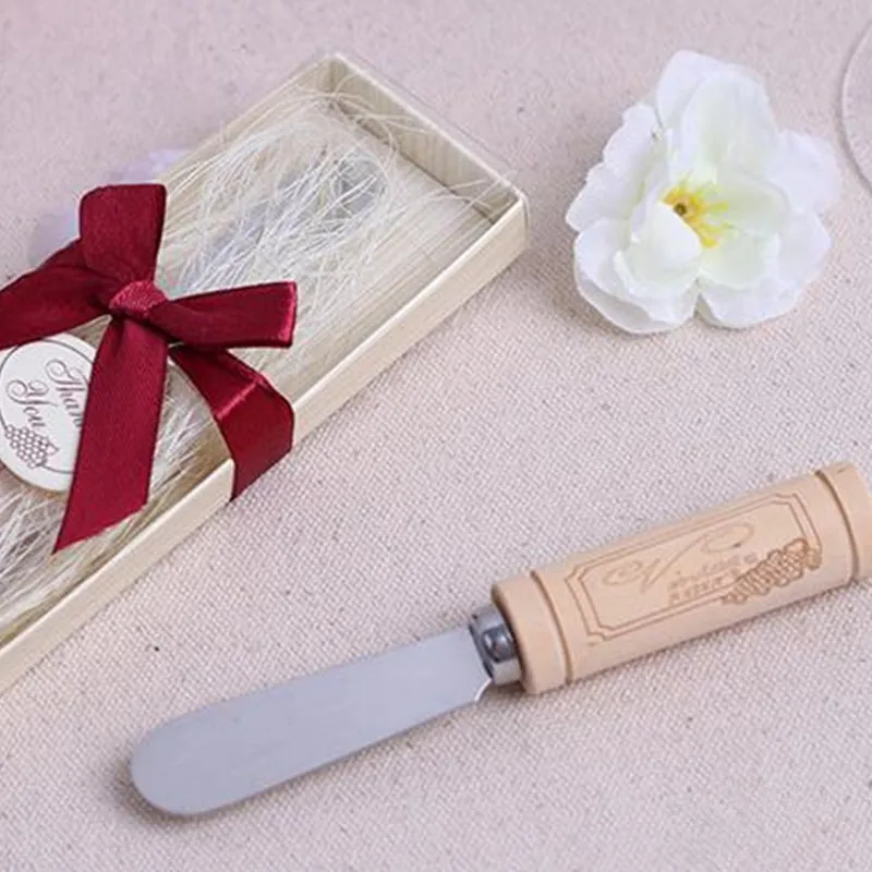 Нож для масла с деревянной ручкой 4 шт./лот свадебные сувениры гостей подарок на