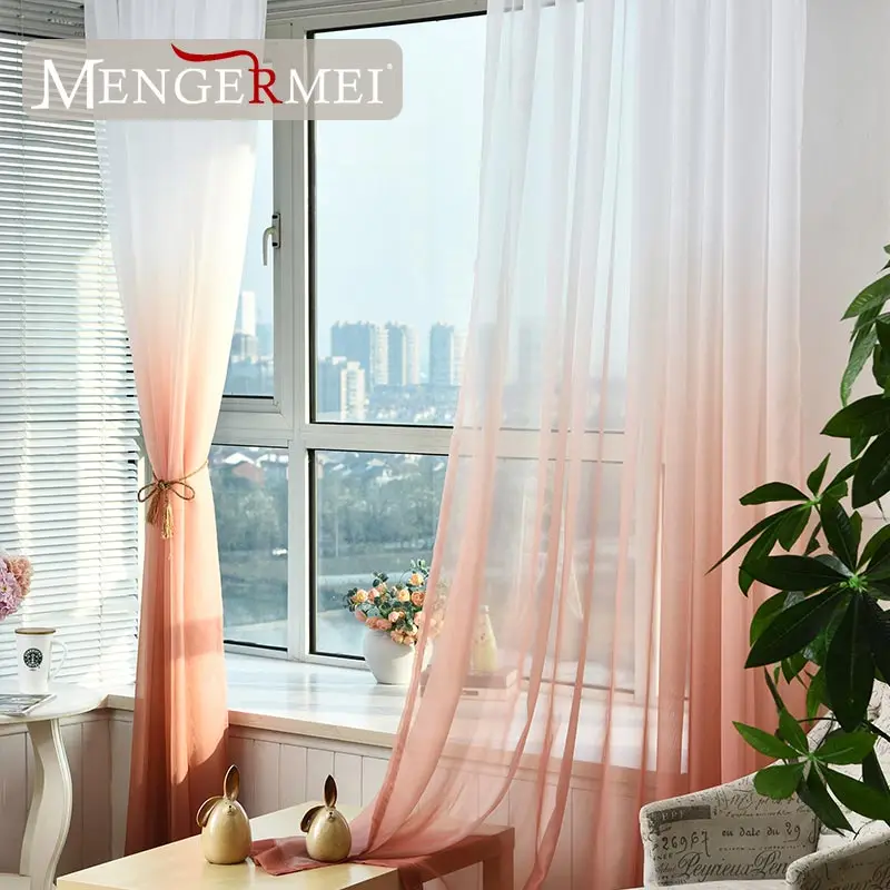 MENGERMEI 5 видов цветов Тюль занавески для гостиной Rideaux украшения окна Tende кухонный