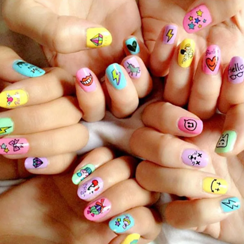 10 шт./лот DIY Стикеры Гвозди Дизайн смешанные Harajuku узор передачи Плёнки воды