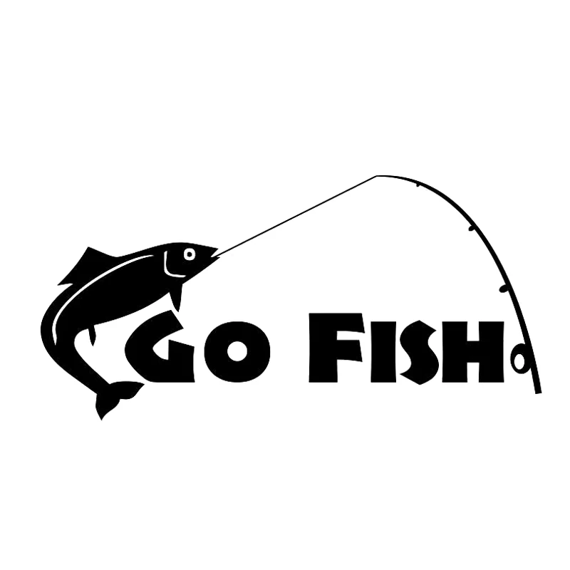

Go Fish Fishing Fashion Decor Stickers Decals Vinyl Car Styling S4-0067