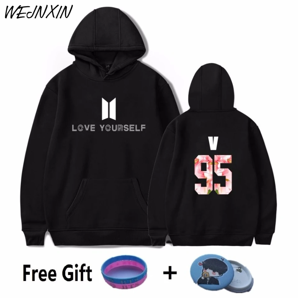 WEJNXIN корейский стиль BTS любить себя Ablum Толстовки с капюшоном Kpop Для женщин