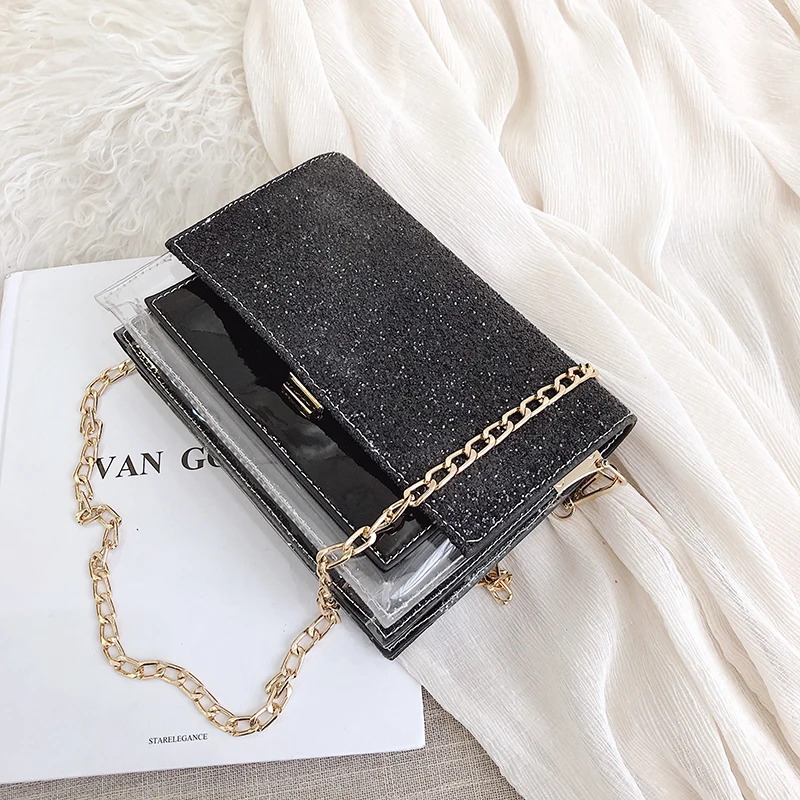 2019 модный бренд Для женщин сумки с узором из пайеток простые женские через плечо