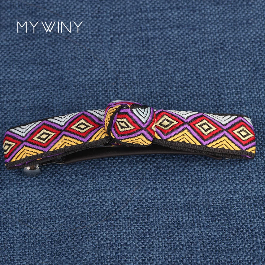 Grain designFashion embroidery ethnic hair clip colorful fabric vintage jewelry |