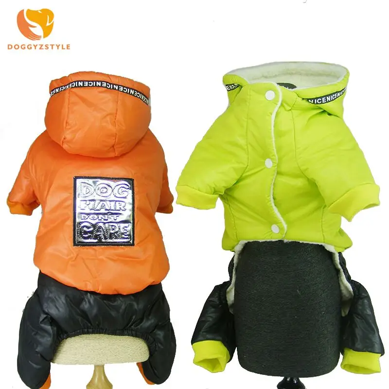 Теплый комбинезон для собак с буквенным принтом одежда домашних животных на