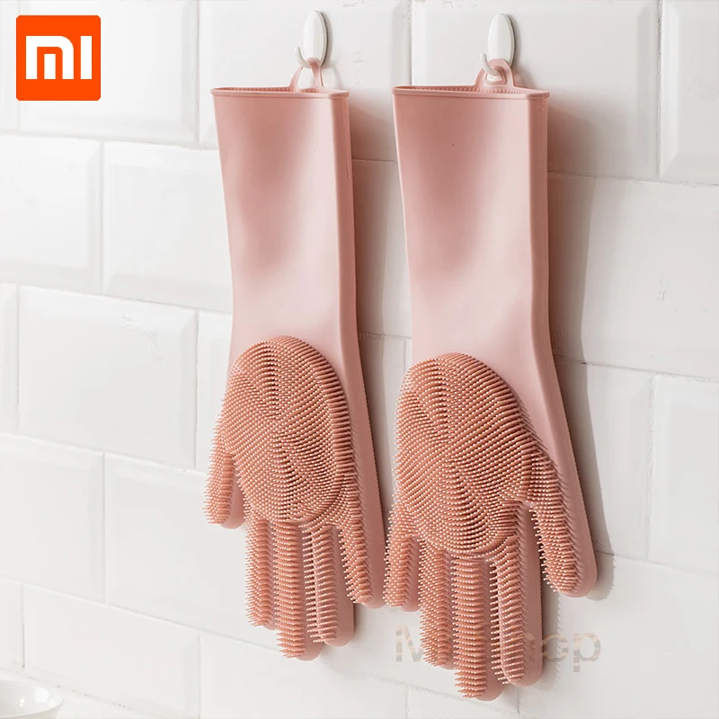 Силиконовые чистящие перчатки Xiaomi JORDAN & JUDY Magic кухонные с пеной и теплоизоляцией