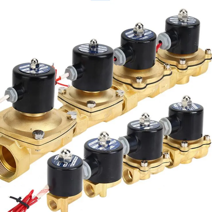 2W нормально закрытый воды Соленоидный клапан латунь воздушные клапаны AC220V DC12V DC24V