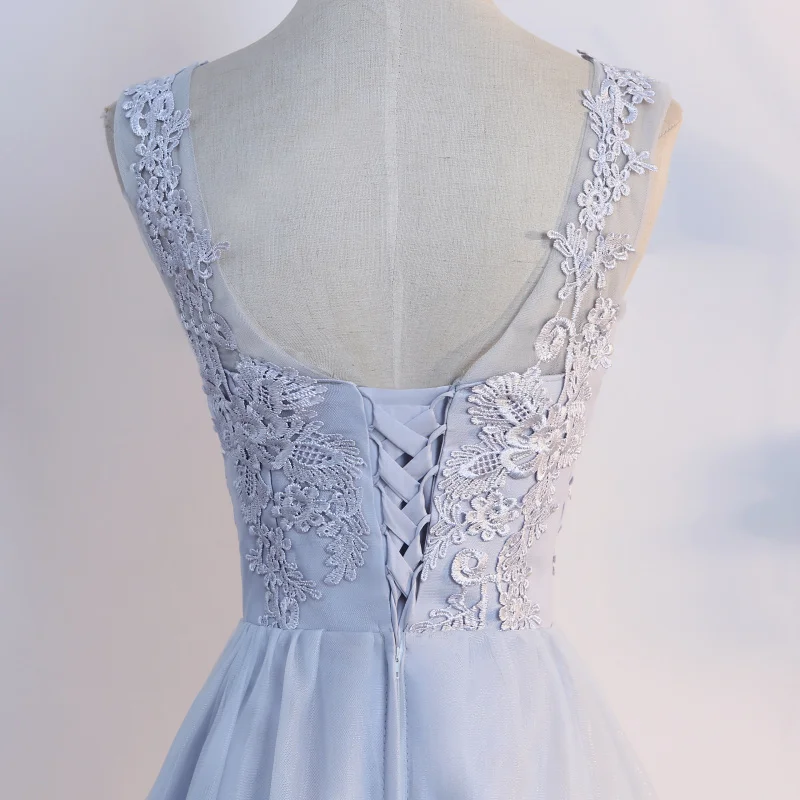 

LAMYA Short Cheap Elegant A Line Tulle Prom Dresses Ajust Lace Evening Party Dress Plus Size Special Occasion Gowns