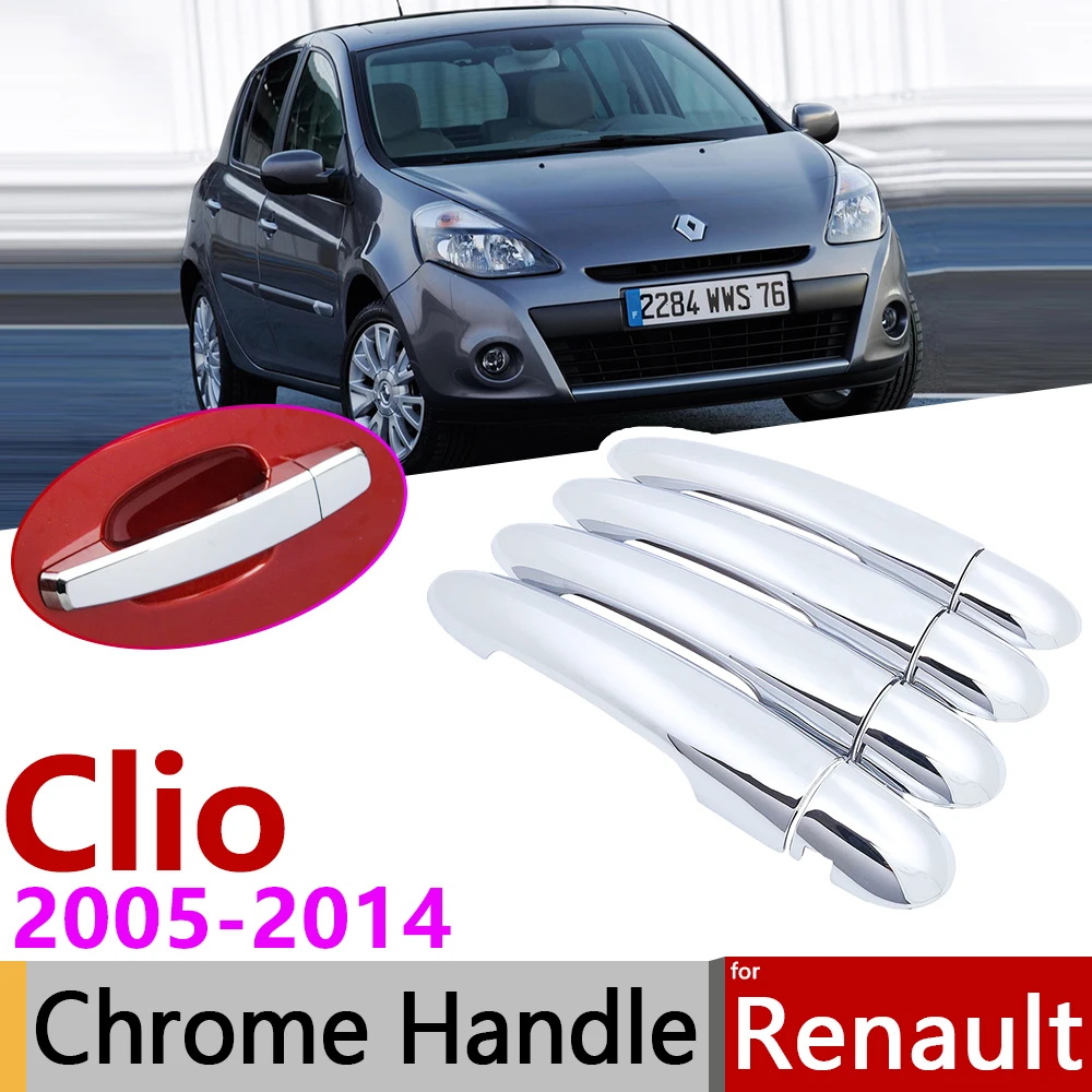 Хромированная накладка на дверную ручку для Renault Clio III 2005 ~ 2014 автомобильные