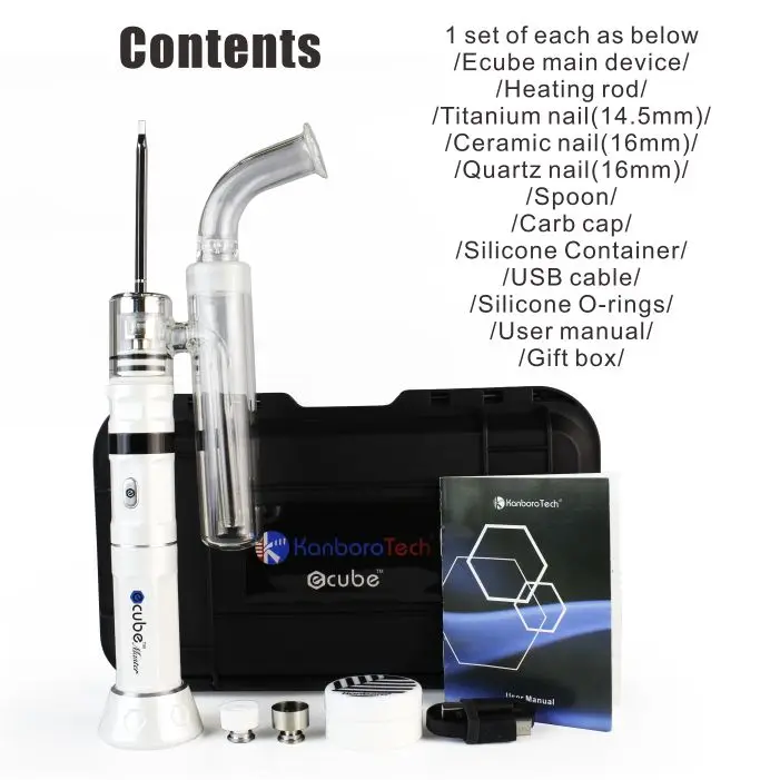 Ecube Master Kit воск масло испаритель Enail Vape ручка пара ЖК-экран фильтр для водопроводной трубы контроль температуры Сменный нагревательный стержень