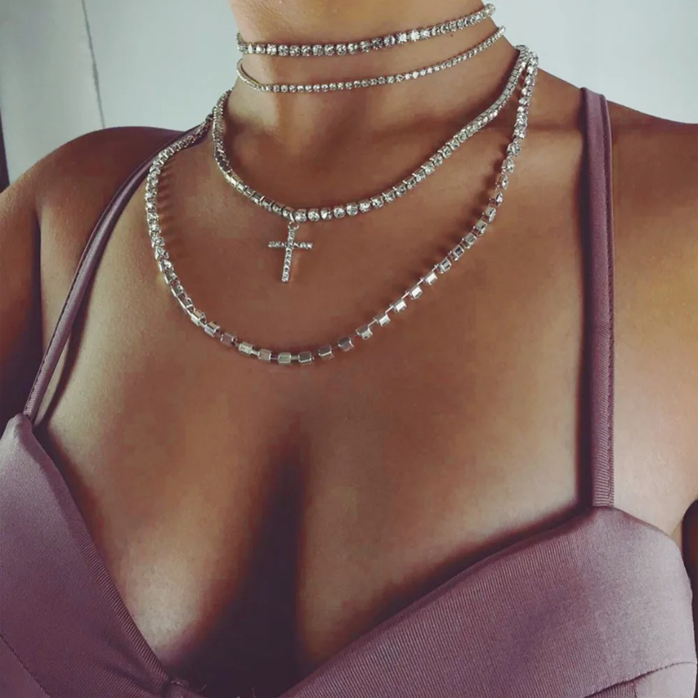 Four Seasons Style Simple Cross Multi-storey Originality Exquisite Manual Pendant Clavicular Necklace | Украшения и аксессуары