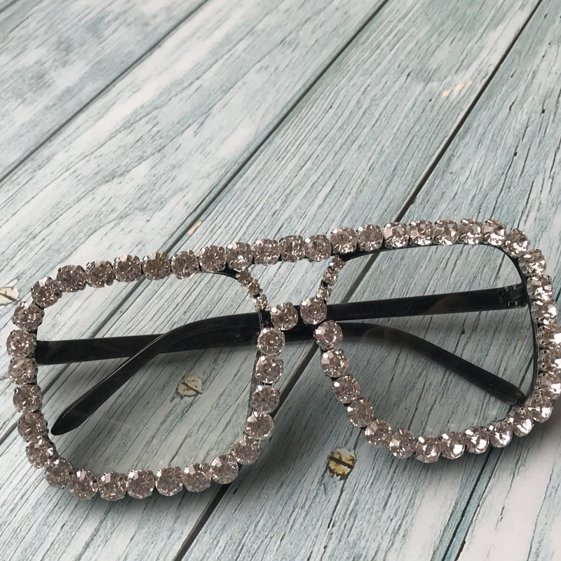 Квадратные Солнцезащитные очки со стразами мужские солнцезащитные большого